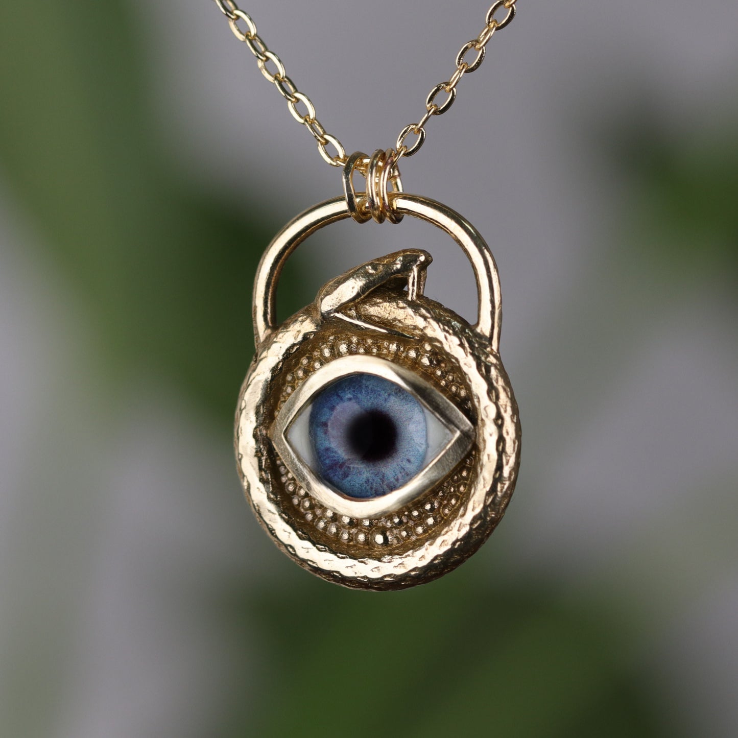 "OUROBOROS" | Sonsuz Koruma Göz Kolye (Gümüş & Pirinç)