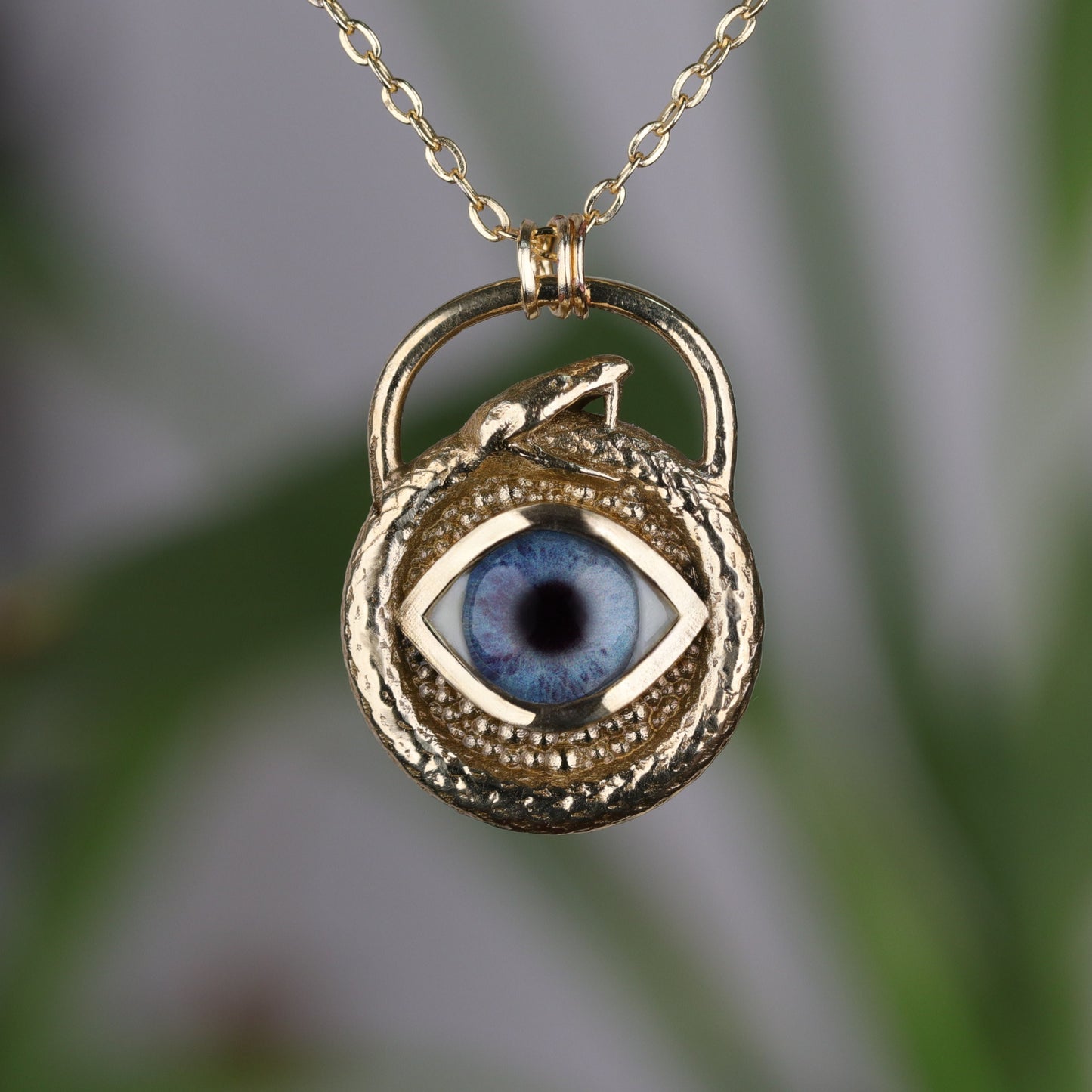 "OUROBOROS" | Sonsuz Koruma Göz Kolye (Gümüş & Pirinç)