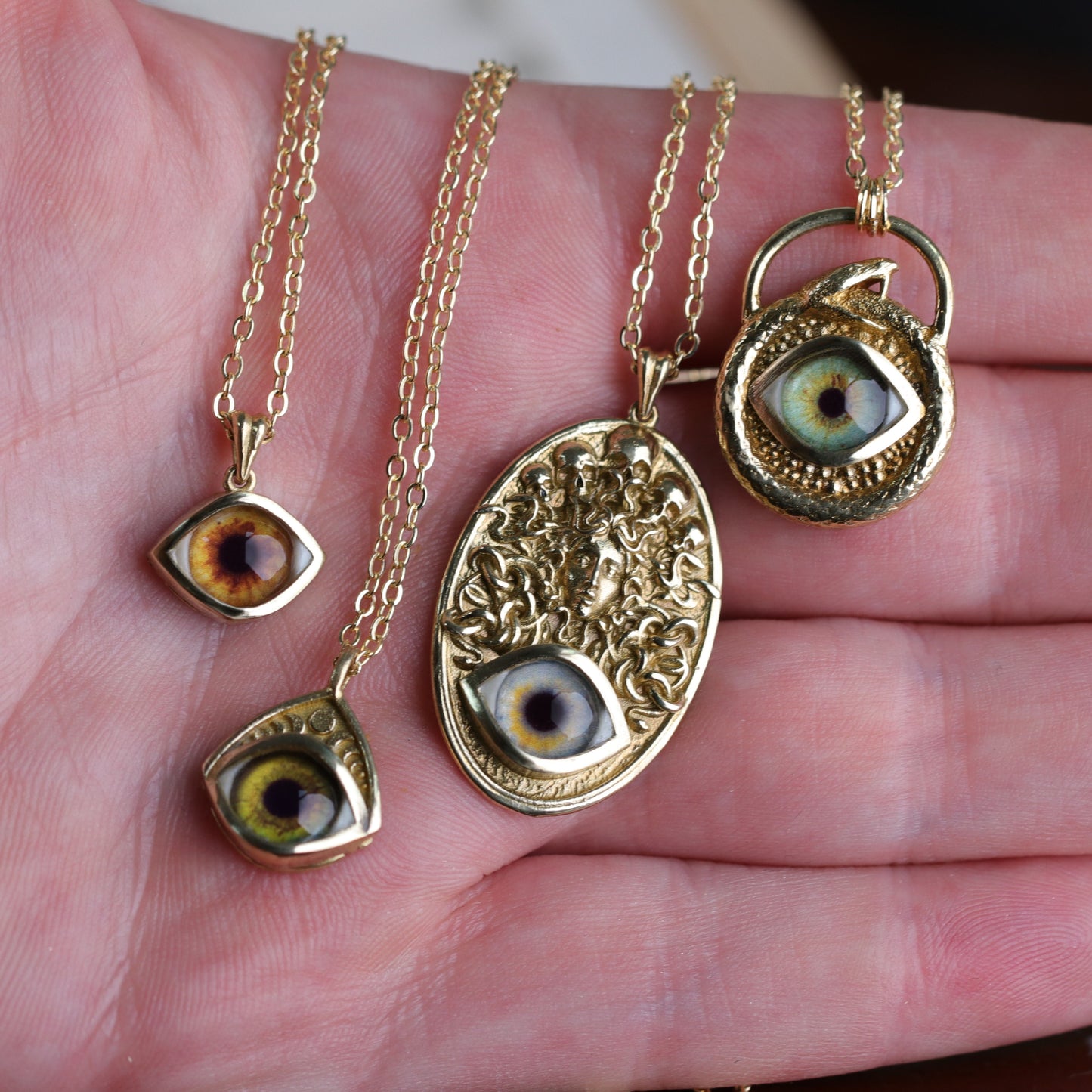 "OKYANUS GÖZÜ" | Gerçekçi Mavi Göz Kolye (Pirinç & Gümüş)