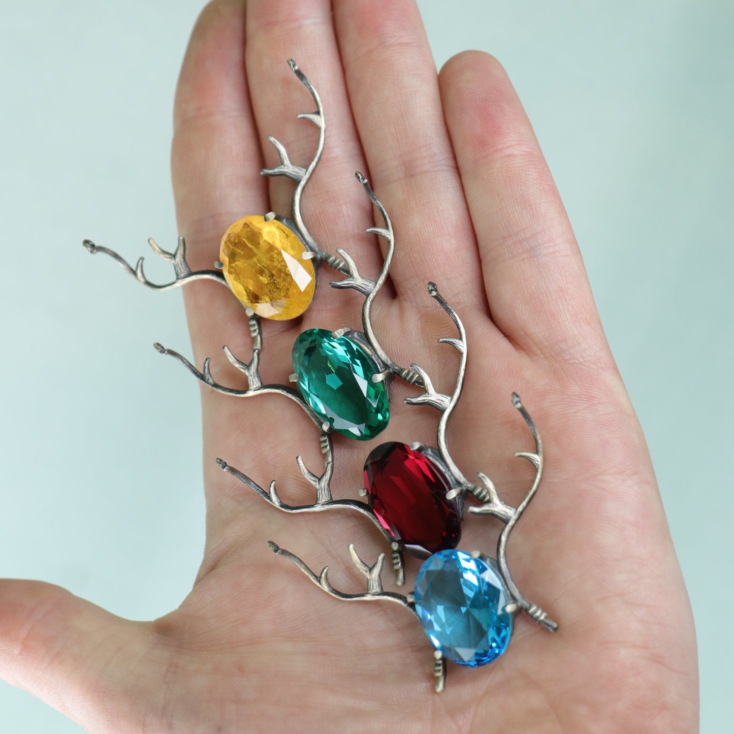 Alageyik Boynuzu Kolye (Tüm Maden ve Taş Seçenekleri)