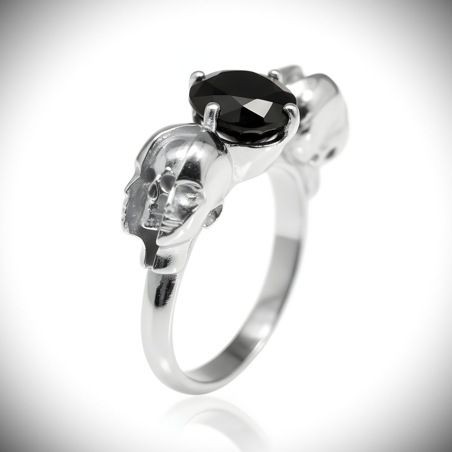 Memento Mori Silver Onyx Ring