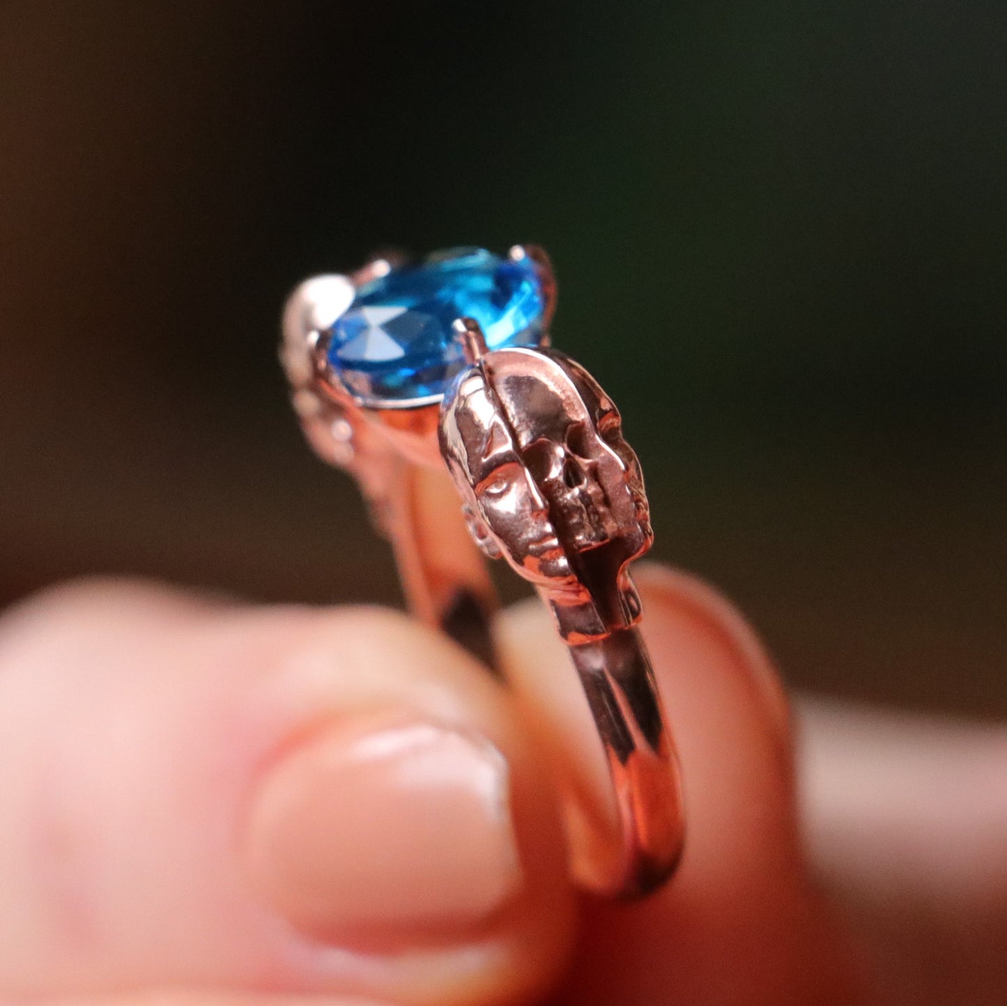 Memento Mori Gümüş Oniks Yüzük (Tüm Maden ve Taş Seçenekleri)