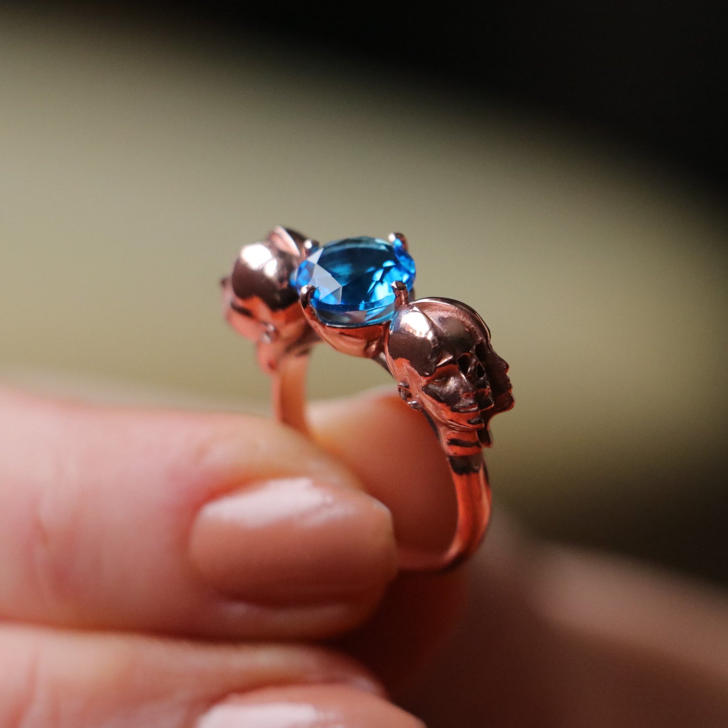 Memento Mori Gümüş Oniks Yüzük (Tüm Maden ve Taş Seçenekleri)