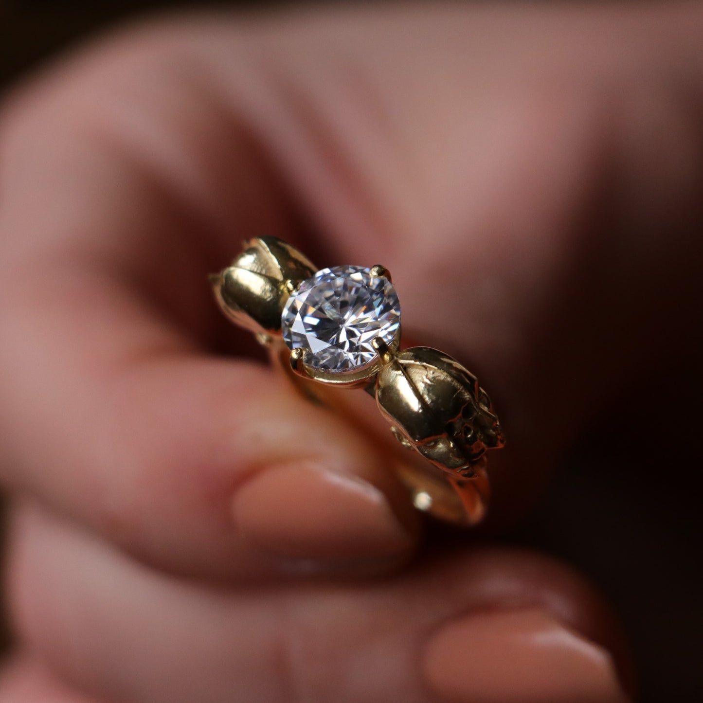 Memento Mori Gümüş Oniks Yüzük (Tüm Maden ve Taş Seçenekleri)