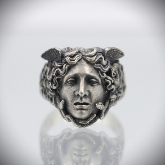 Gorgon Medusa 925 Silver Men's Ring