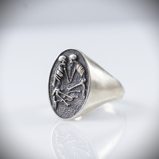 925 Black Silver Owl Men's Ring
