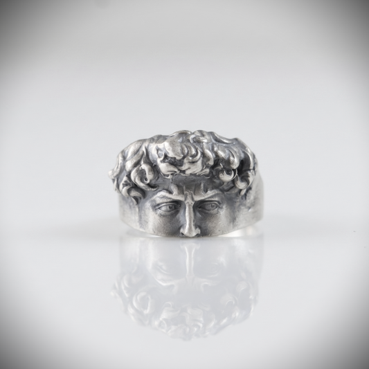 925 Black Silver Owl Men's Ring
