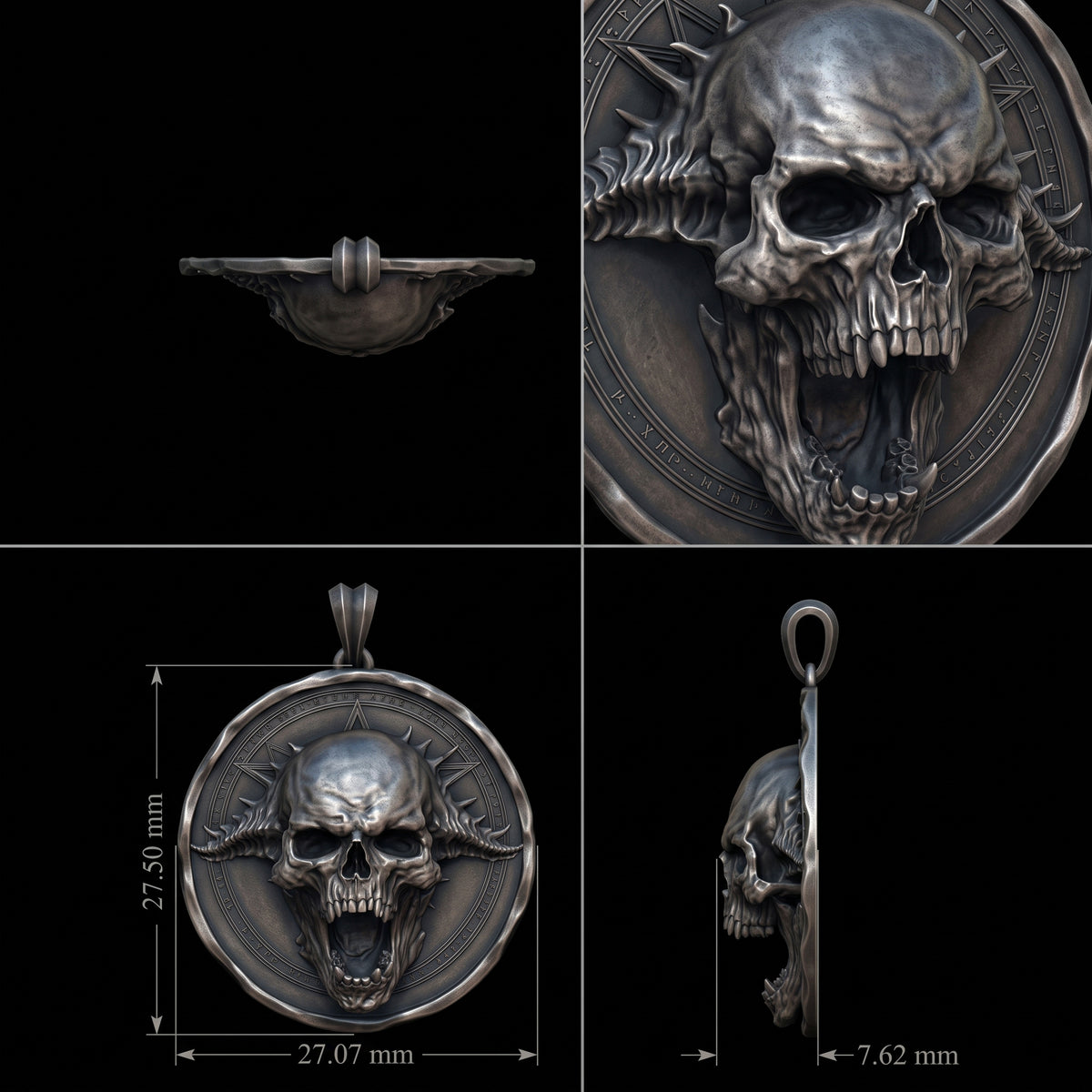 Devil Skull 925 Silver Necklace