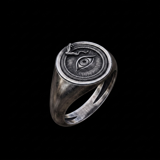 Memento Mori Moissanite Men's 925 Silver Ring