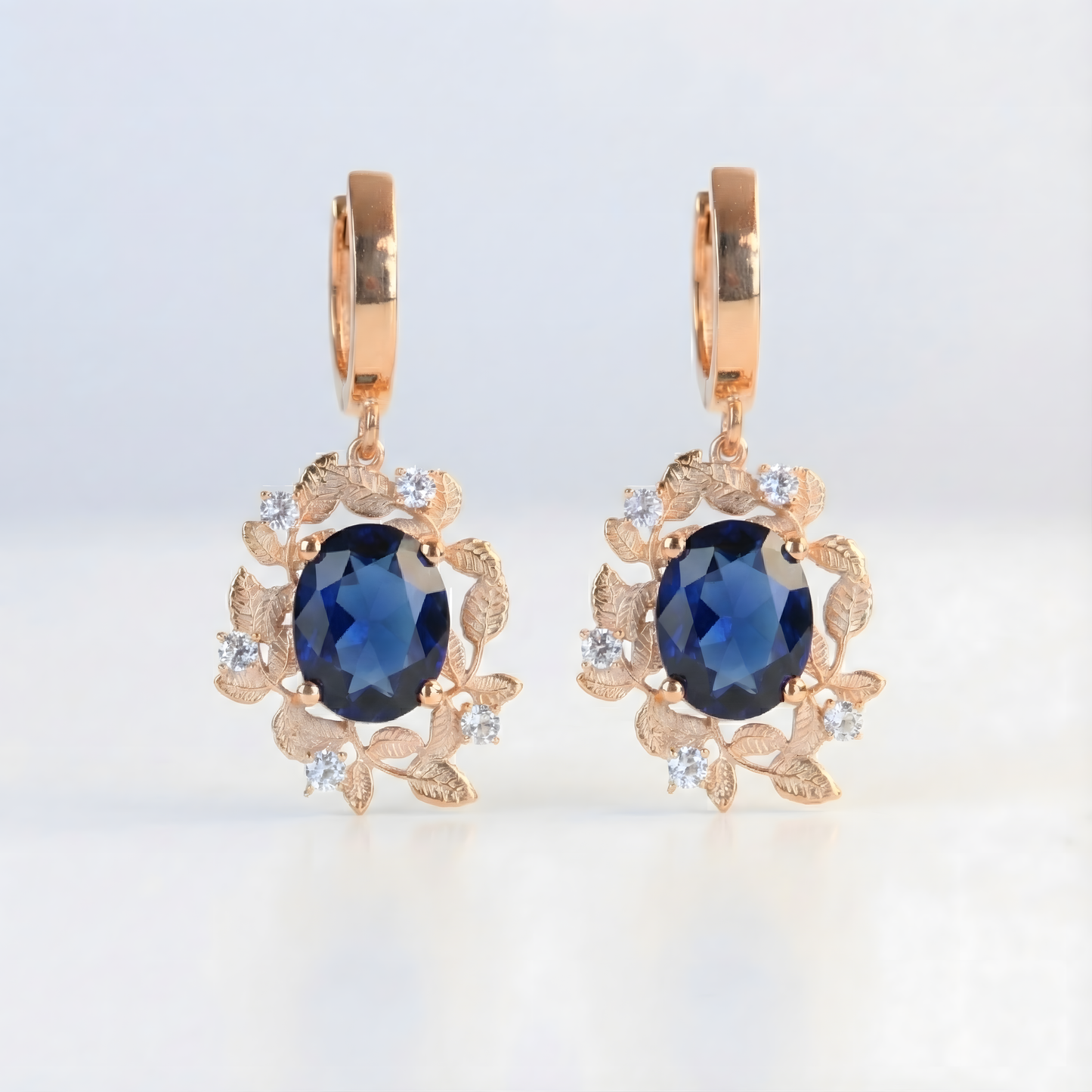 Pembe Turmalin Yapraklar Küpe (Tüm Taş ve Maden Seçenekleri)