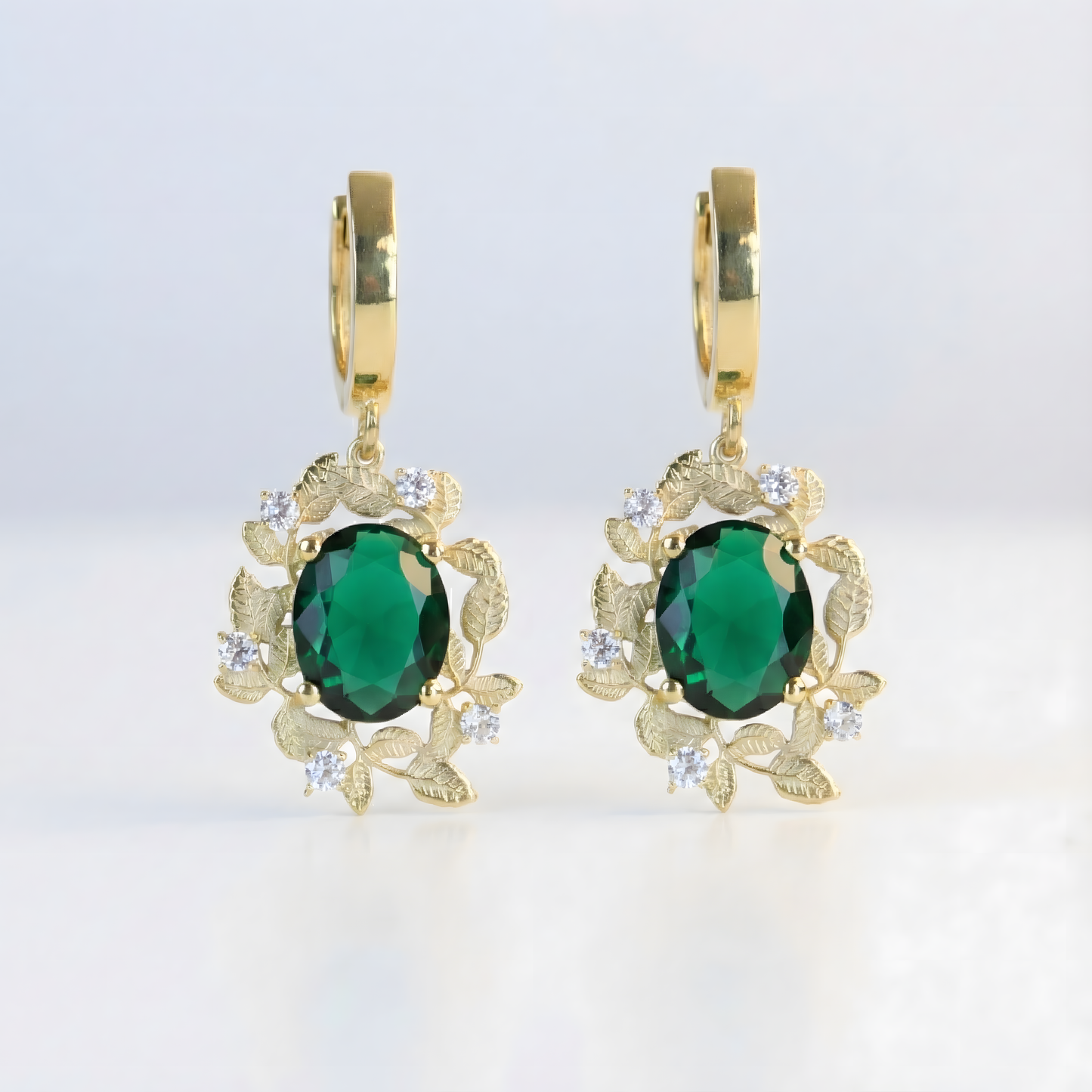 Pembe Turmalin Yapraklar Küpe (Tüm Taş ve Maden Seçenekleri)