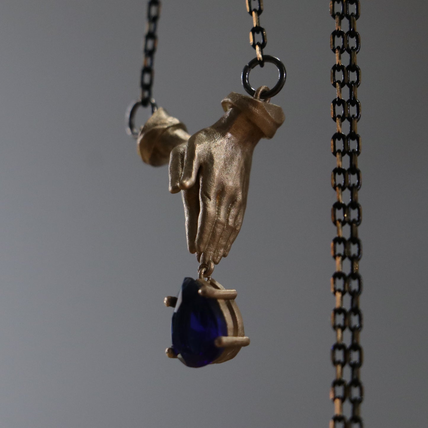 Pray Garnet Praying Hands Necklace