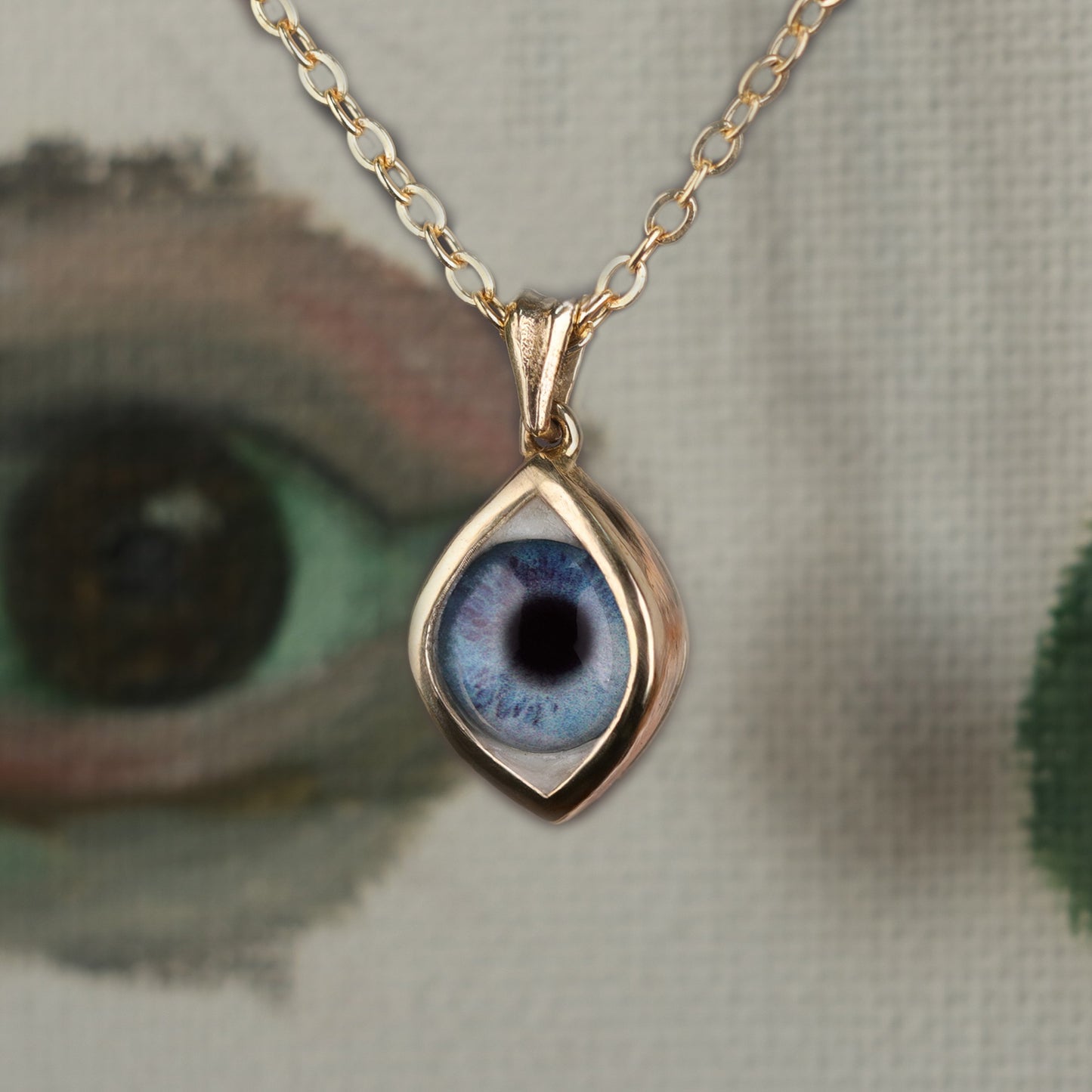 "OKYANUS GÖZÜ" | Gerçekçi Mavi Göz Kolye (Pirinç & Gümüş)