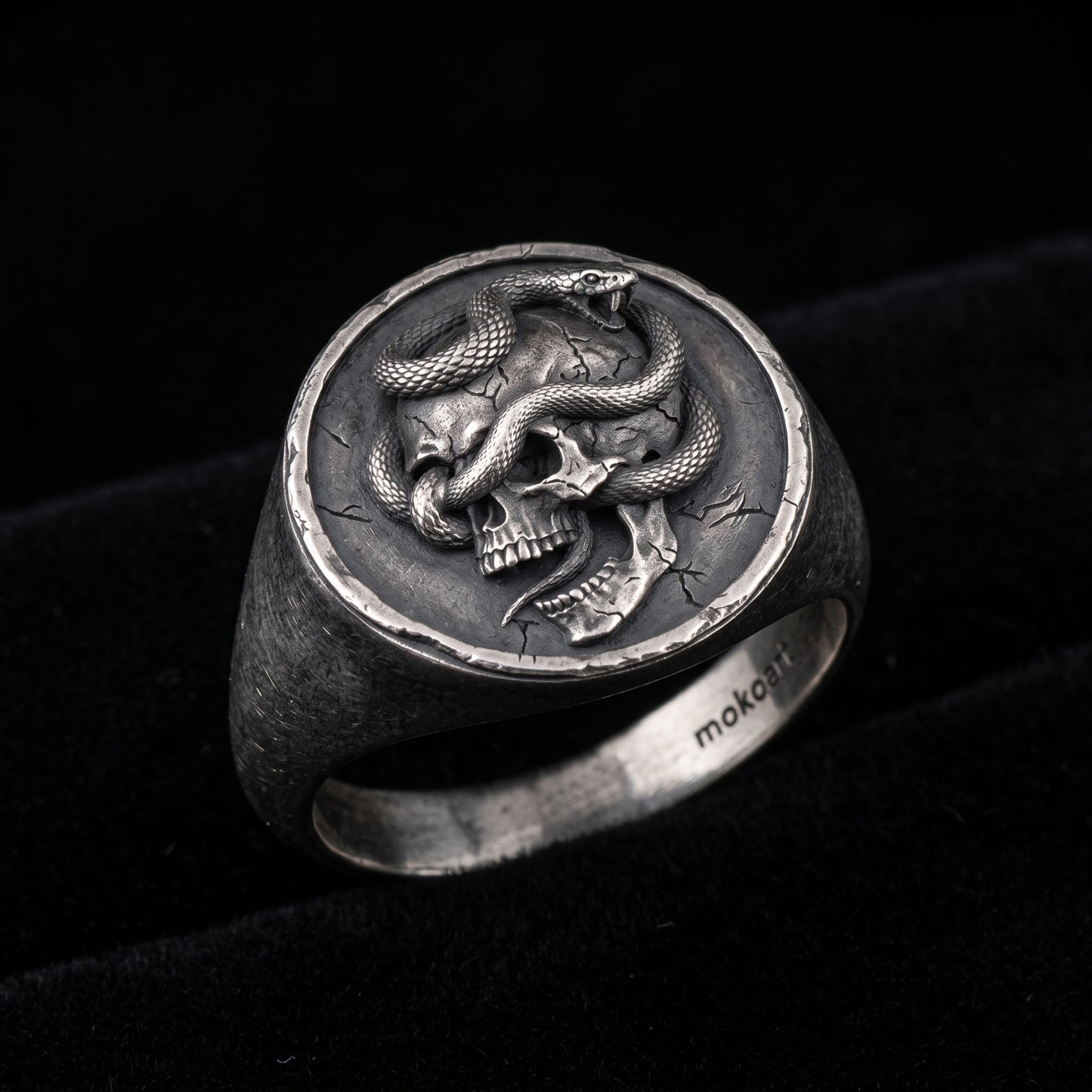 Memento Mori Moissanite Men's 925 Silver Ring