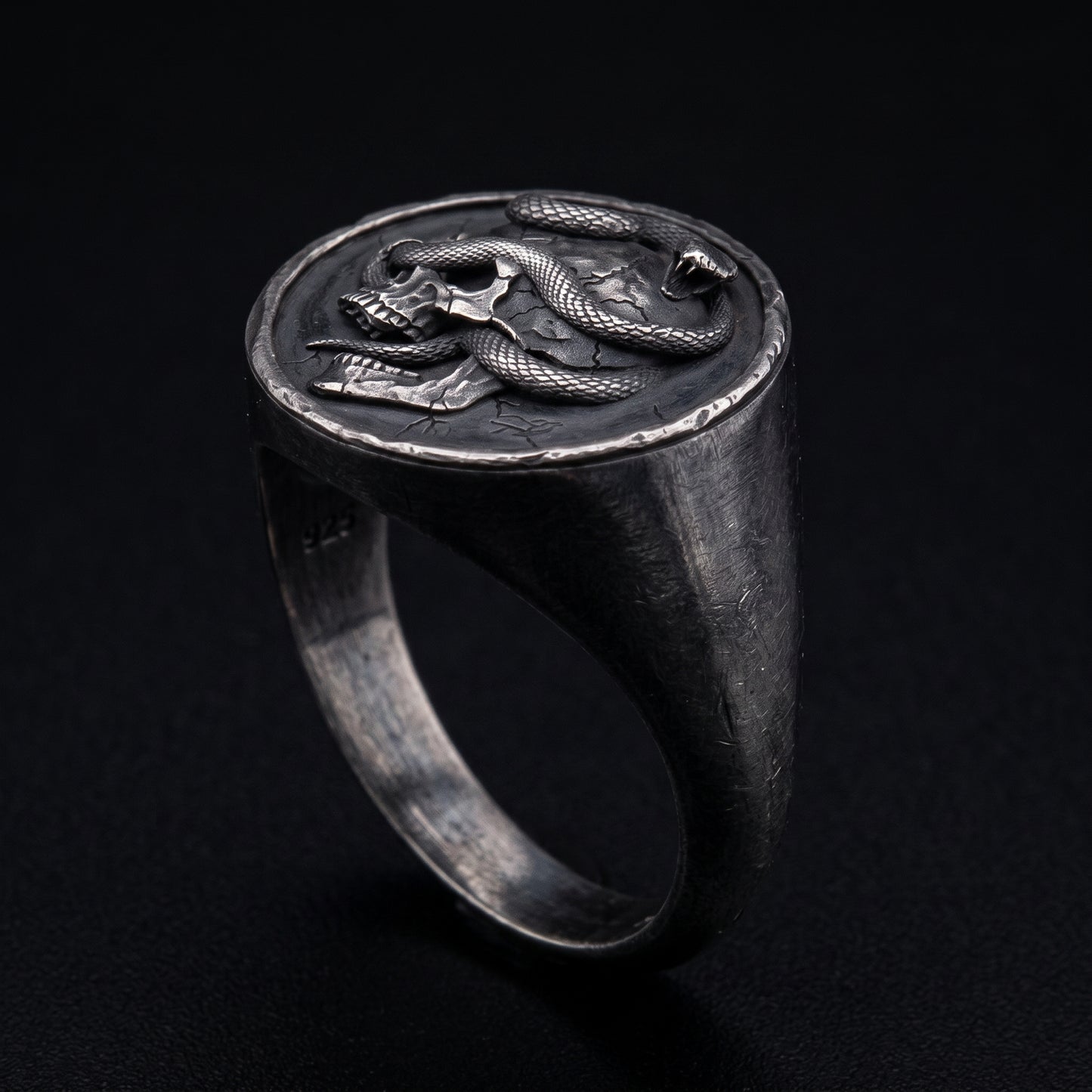 Memento Mori Moissanite Men's 925 Silver Ring