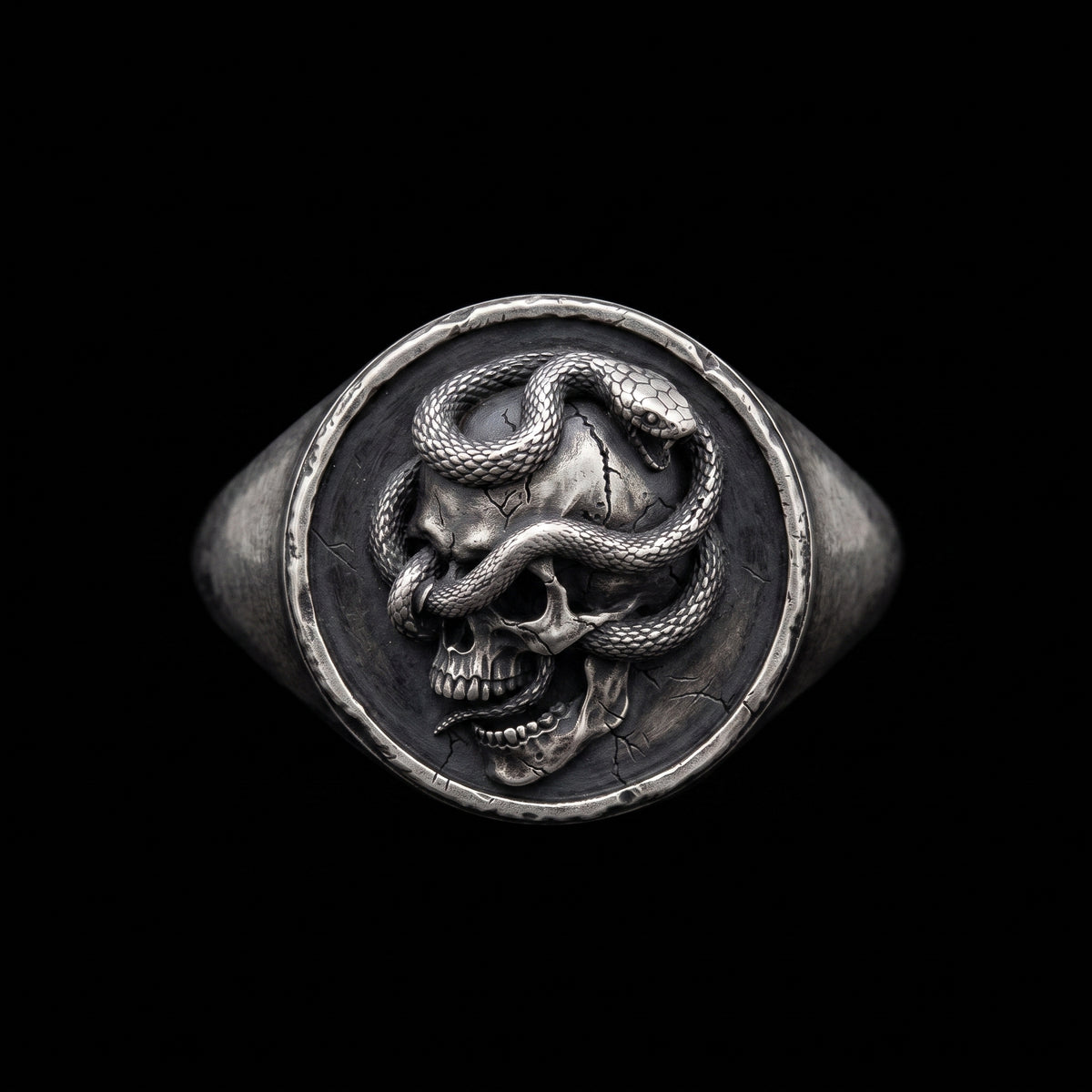 Memento Mori Moissanite Men's 925 Silver Ring