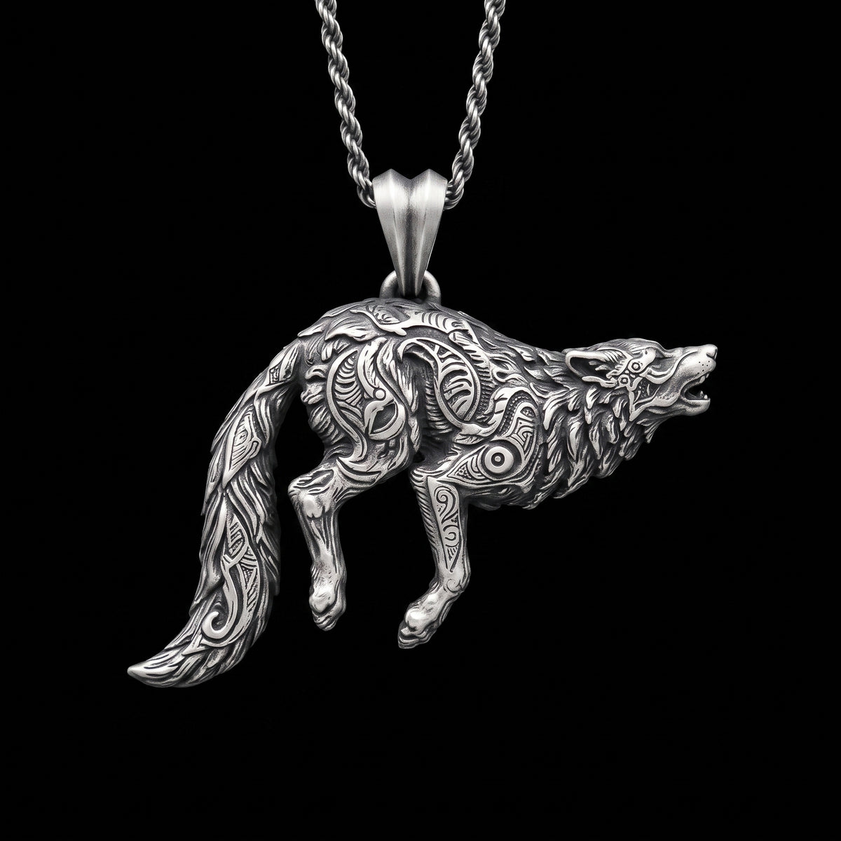Viking Kurt 925 Gümüş Kolye
