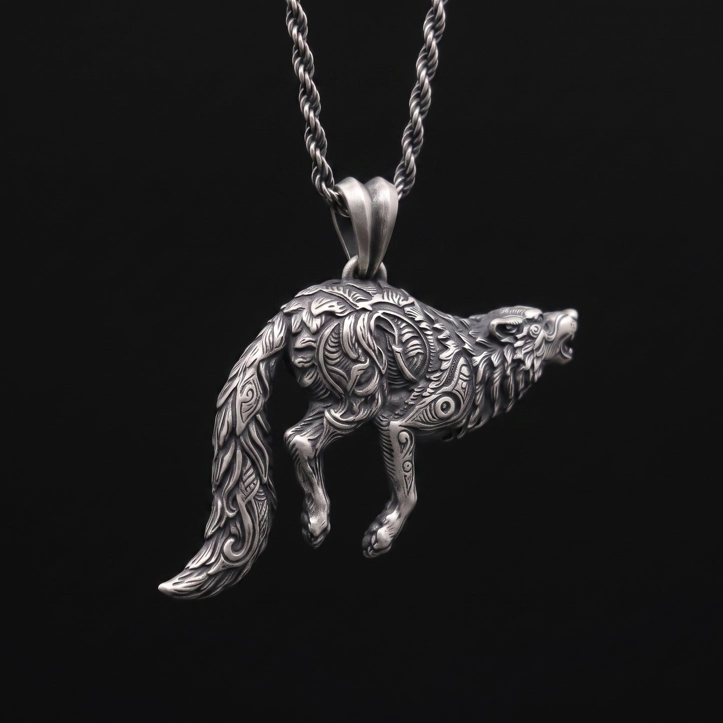 Viking Kurt 925 Gümüş Kolye