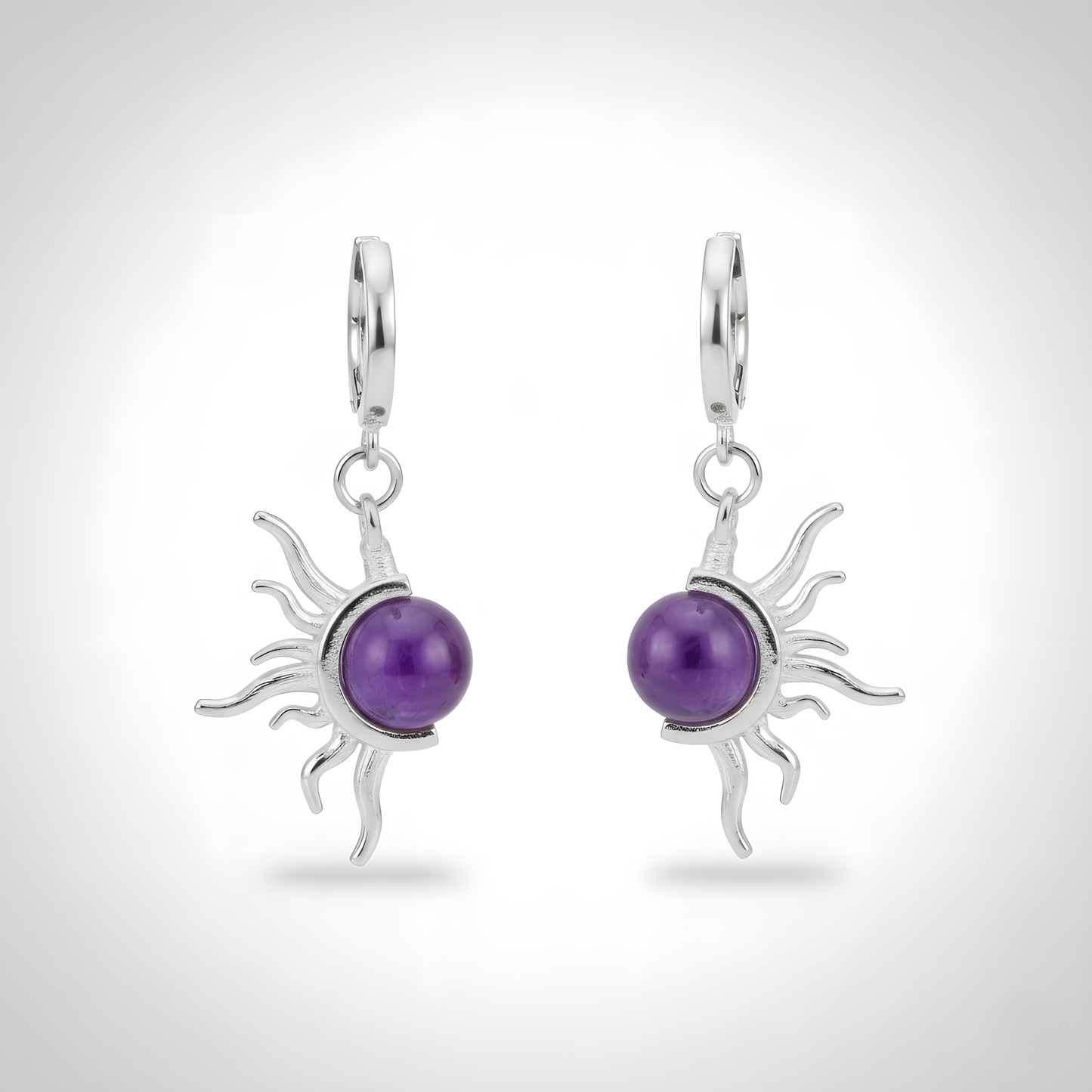 Güneş Ametist Küpe (Tüm Taş ve Maden Seçenekleri)