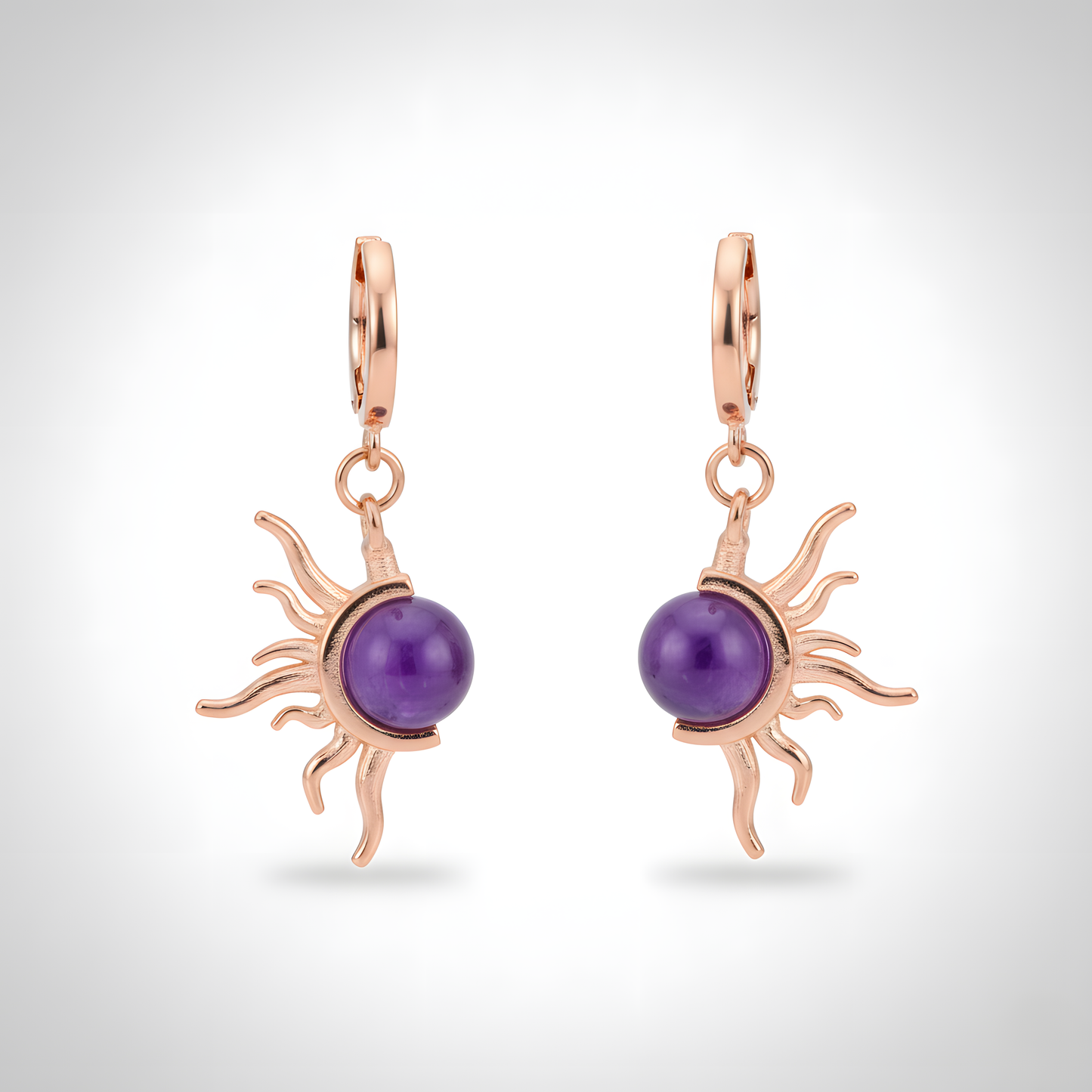 Güneş Ametist Küpe (Tüm Taş ve Maden Seçenekleri)