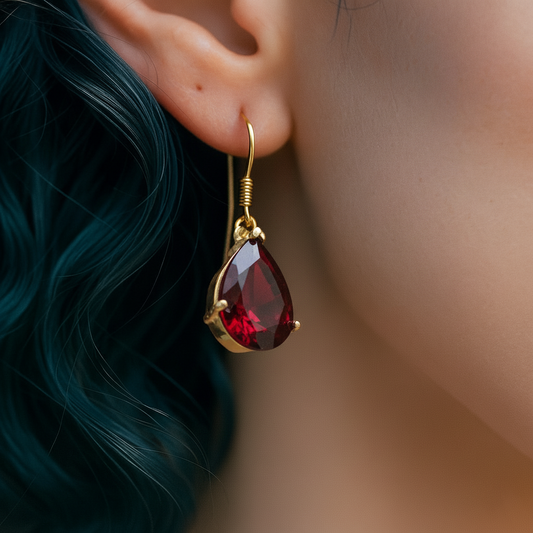 Damla Taşlı Küpe (Tüm Taş ve Maden Seçenekleri)