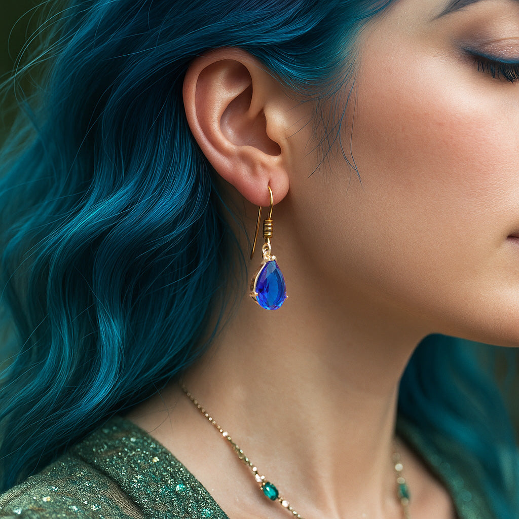 Damla Taşlı Küpe (Tüm Taş ve Maden Seçenekleri)