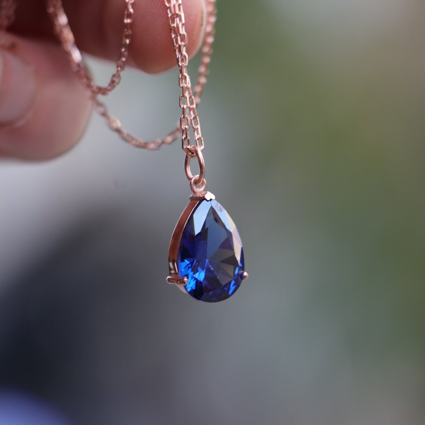 Drop Emerald 925 Silver Necklace