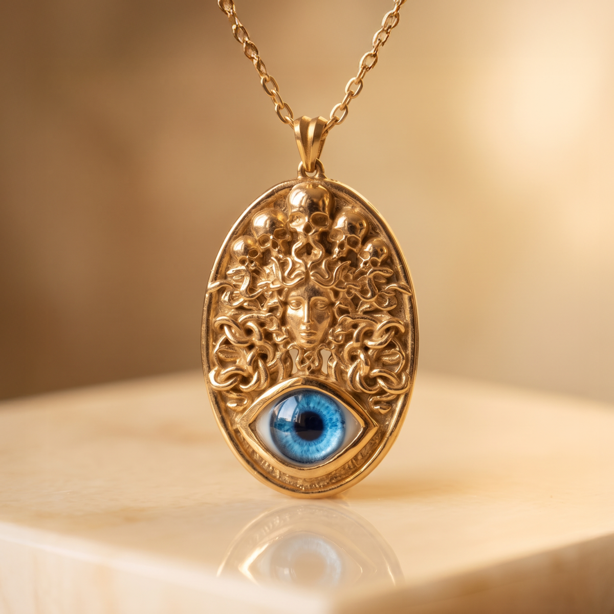 Ouroboros Blue Eye Necklace