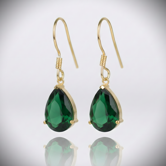 925 Silver Earring with Drop Jade Stone