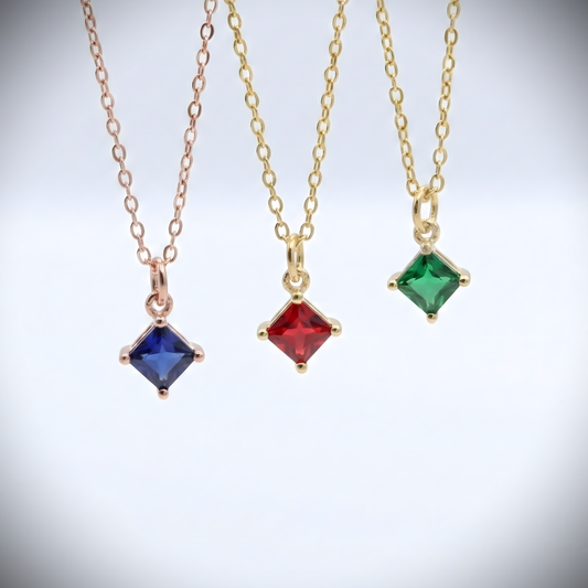 Minimal Princess Lab. Emerald 925 Silver Gold Plated Necklace