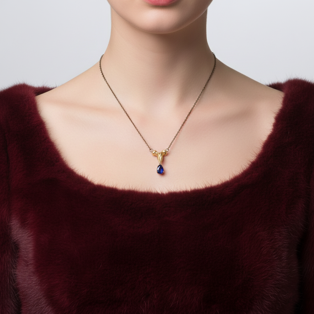 Pray Garnet Praying Hands Necklace