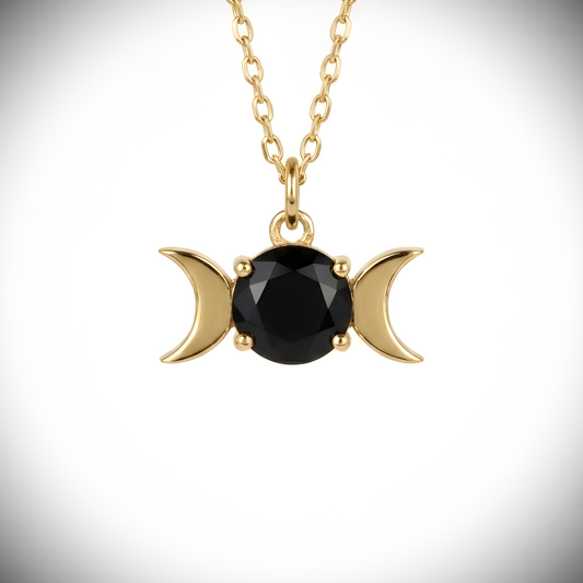 Moon Goddess Pink Quartz 925 Silver Necklace