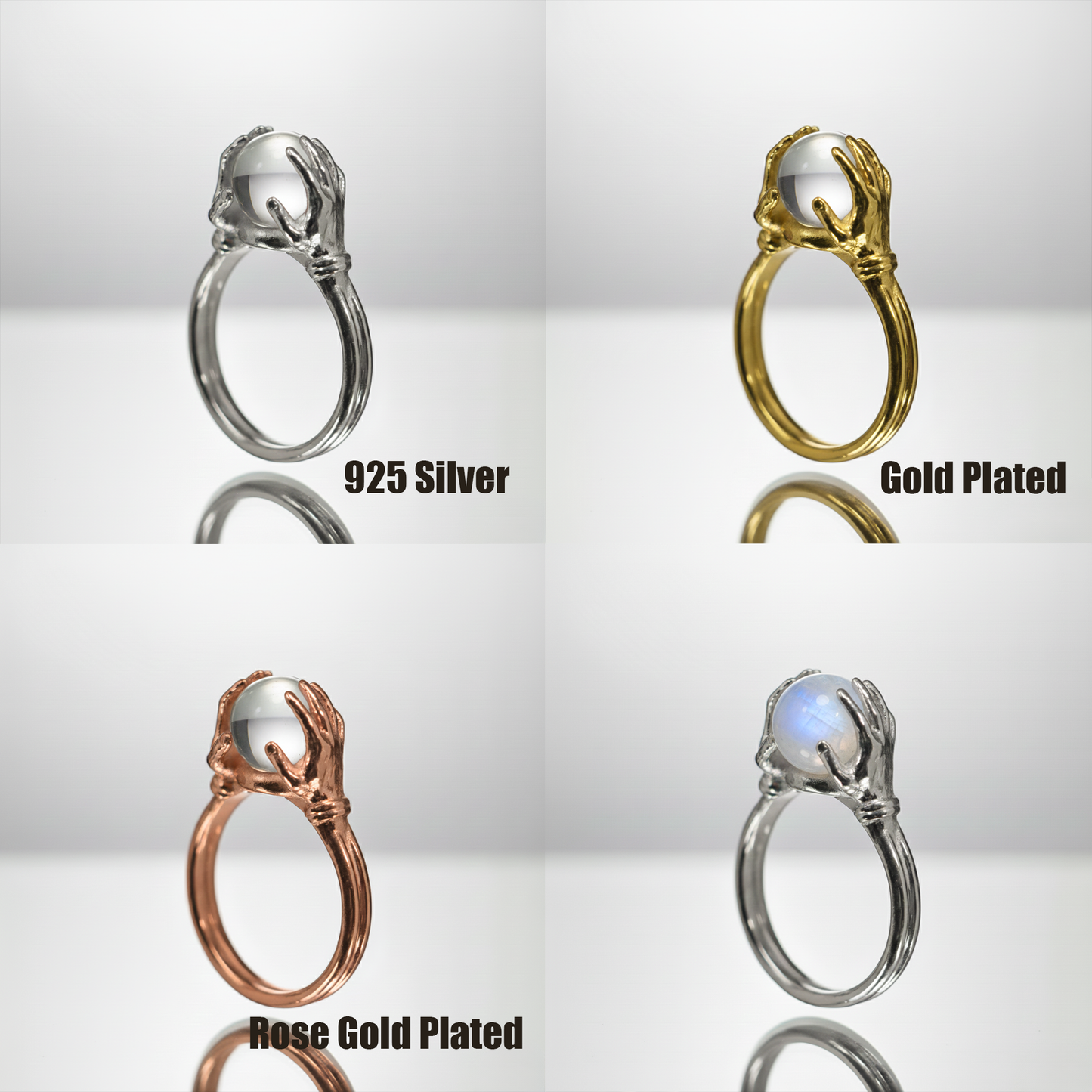 Holy Spirit Clear Quartz 925 Silver Ring