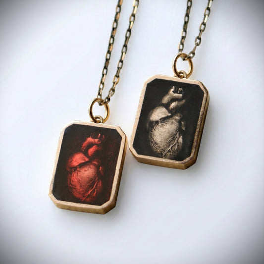 Anatomical Heart Transparent 925 Silver Necklace