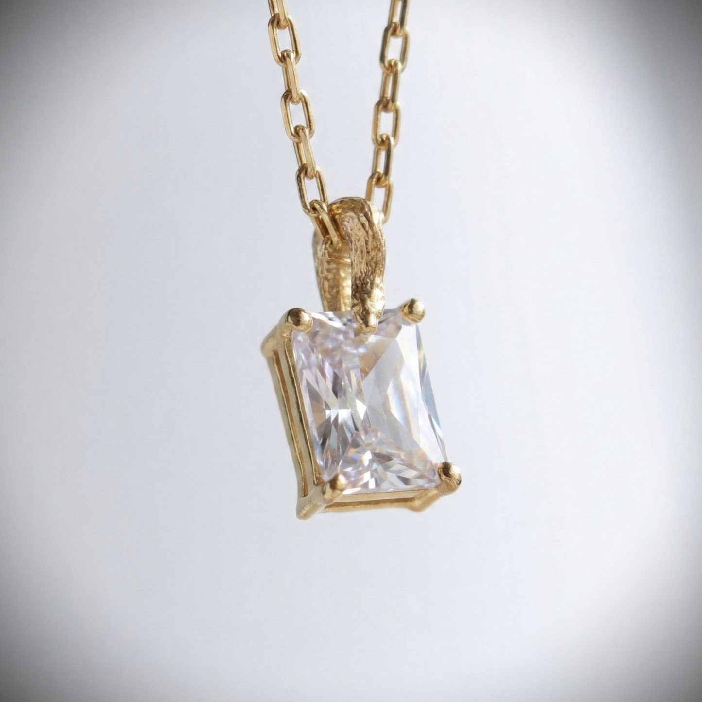 Emerald Sapphire 925 Silver Gold Plated Necklace