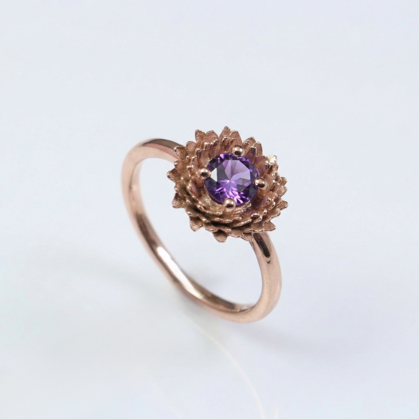 Ay Çiçeği Yüzük (Tüm Taş ve Maden Seçenekleri)