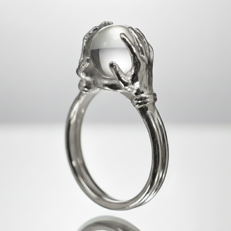 Holy Spirit Clear Quartz 925 Silver Ring