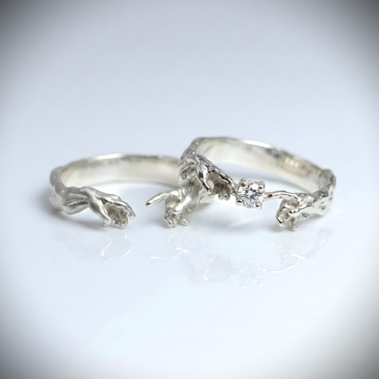 Creation of Adam Couple Wedding Ring 925 Silver Ring