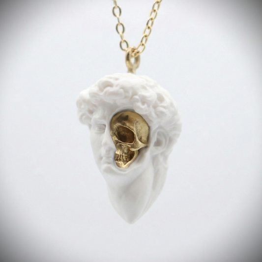 Marble Lion 925 Silver Gold Plated Necklace