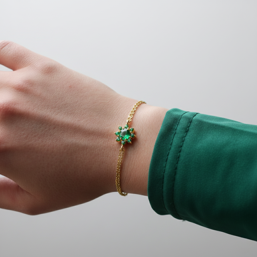 Pink Amethyst and Citrine 925 Silver Bracelet