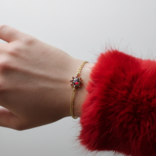 Pink Amethyst and Citrine 925 Silver Bracelet