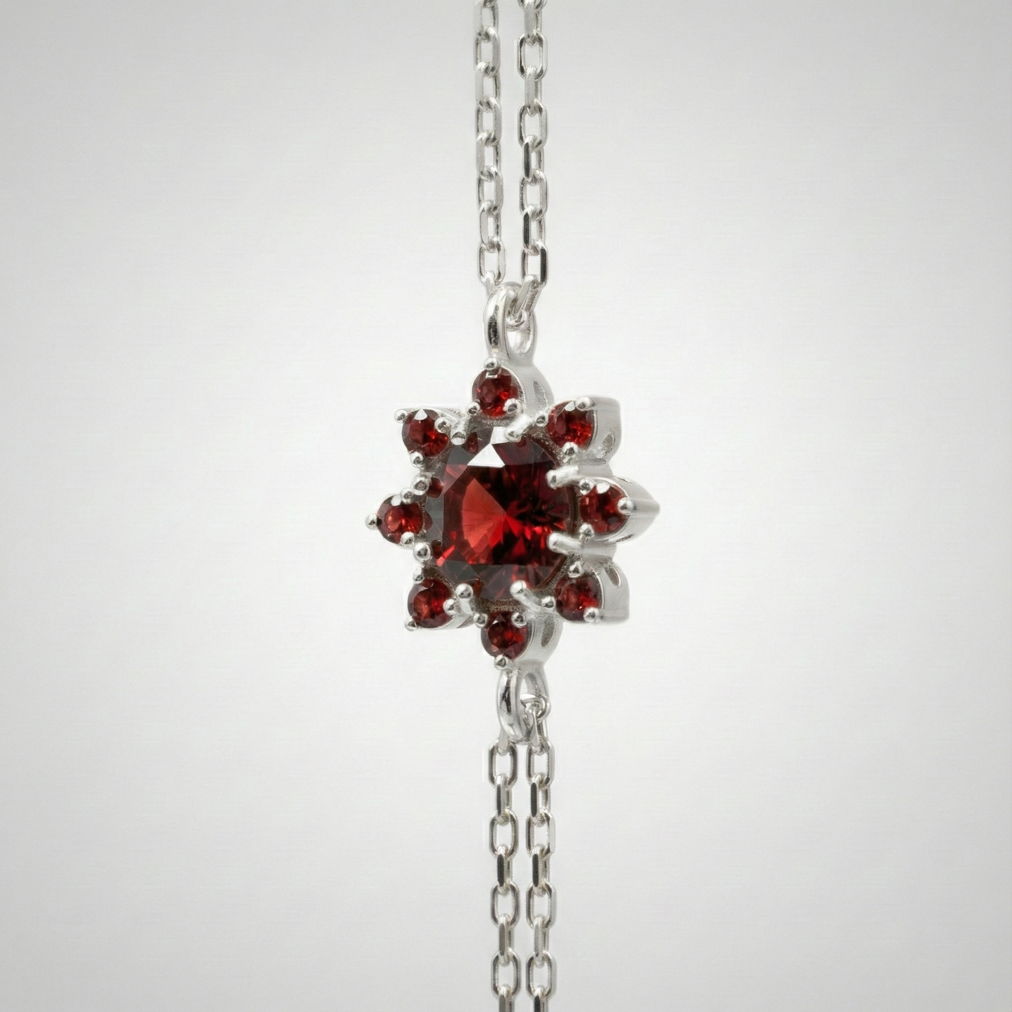 Pink Amethyst and Citrine 925 Silver Bracelet