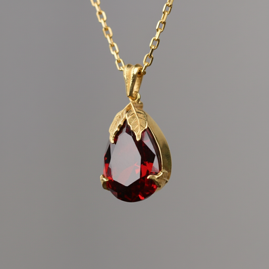 Damla Yapraklar 925 Gümüş Kolye (Tüm Taşlar)