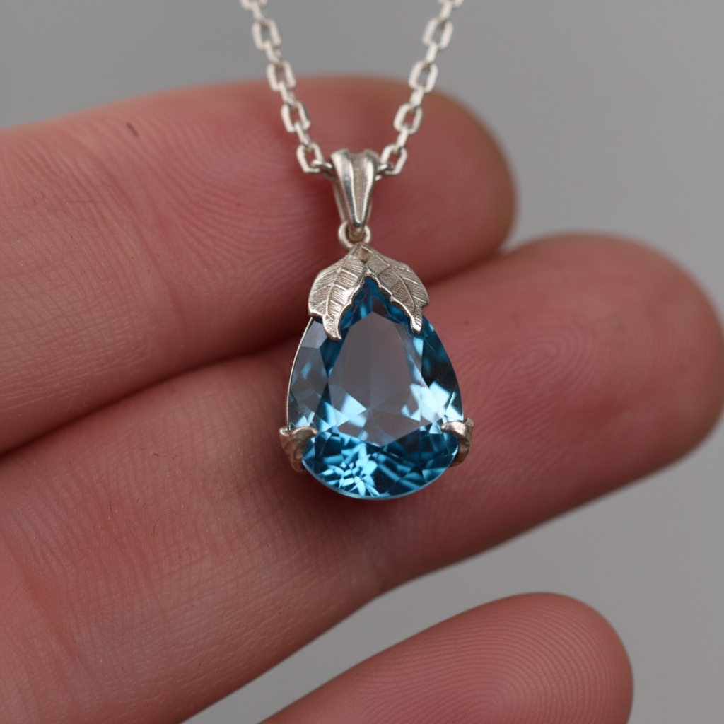 Damla Yapraklar 925 Gümüş Kolye (Tüm Taşlar)