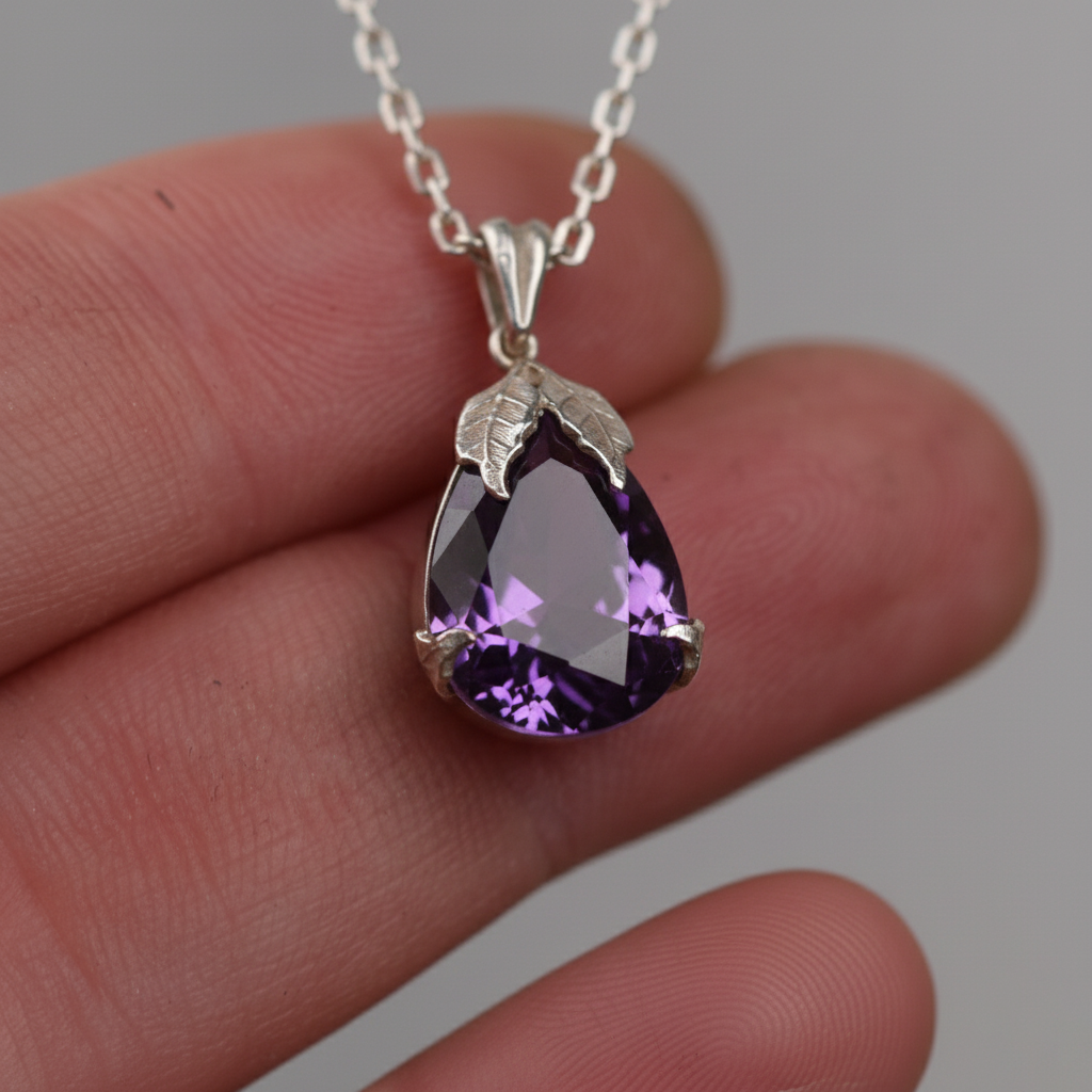 Damla Yapraklar 925 Gümüş Kolye (Tüm Taşlar)