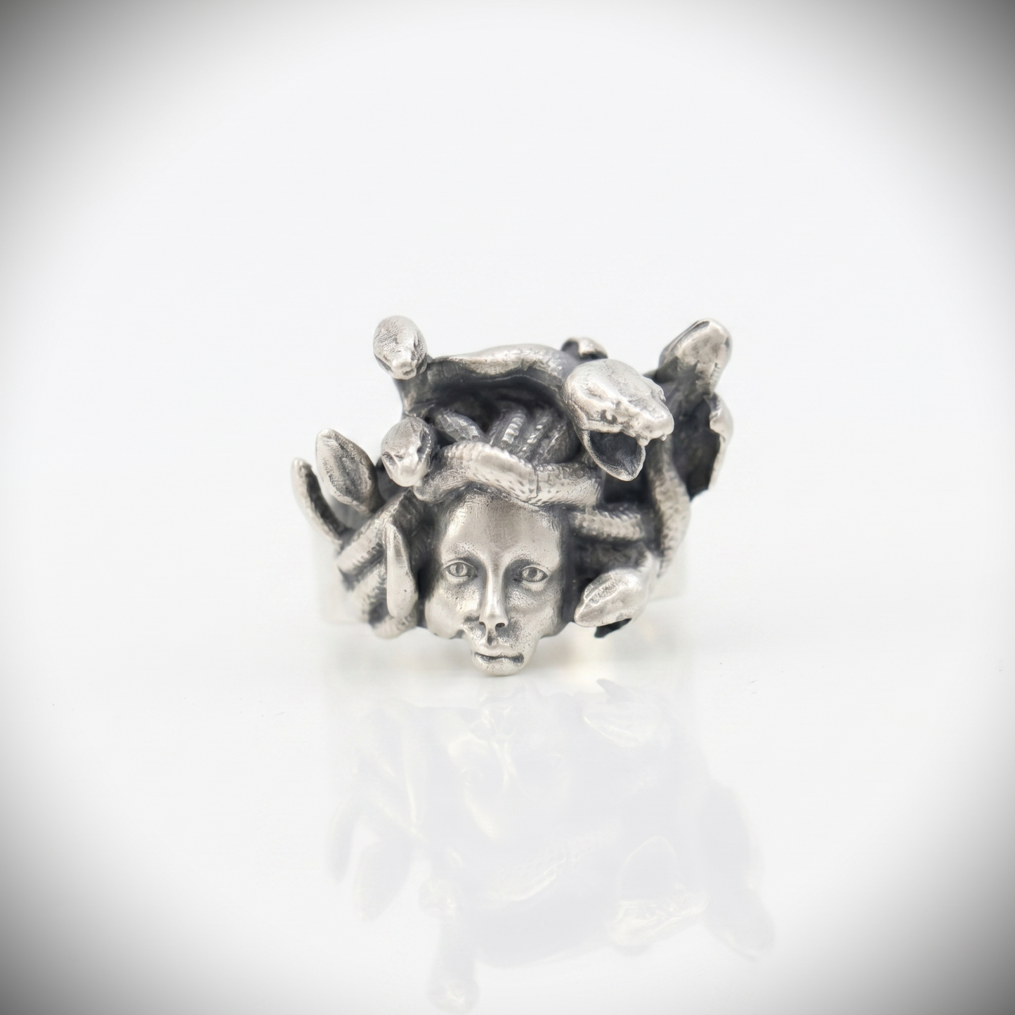 Handmade Medusa 925 Silver Men's Ring