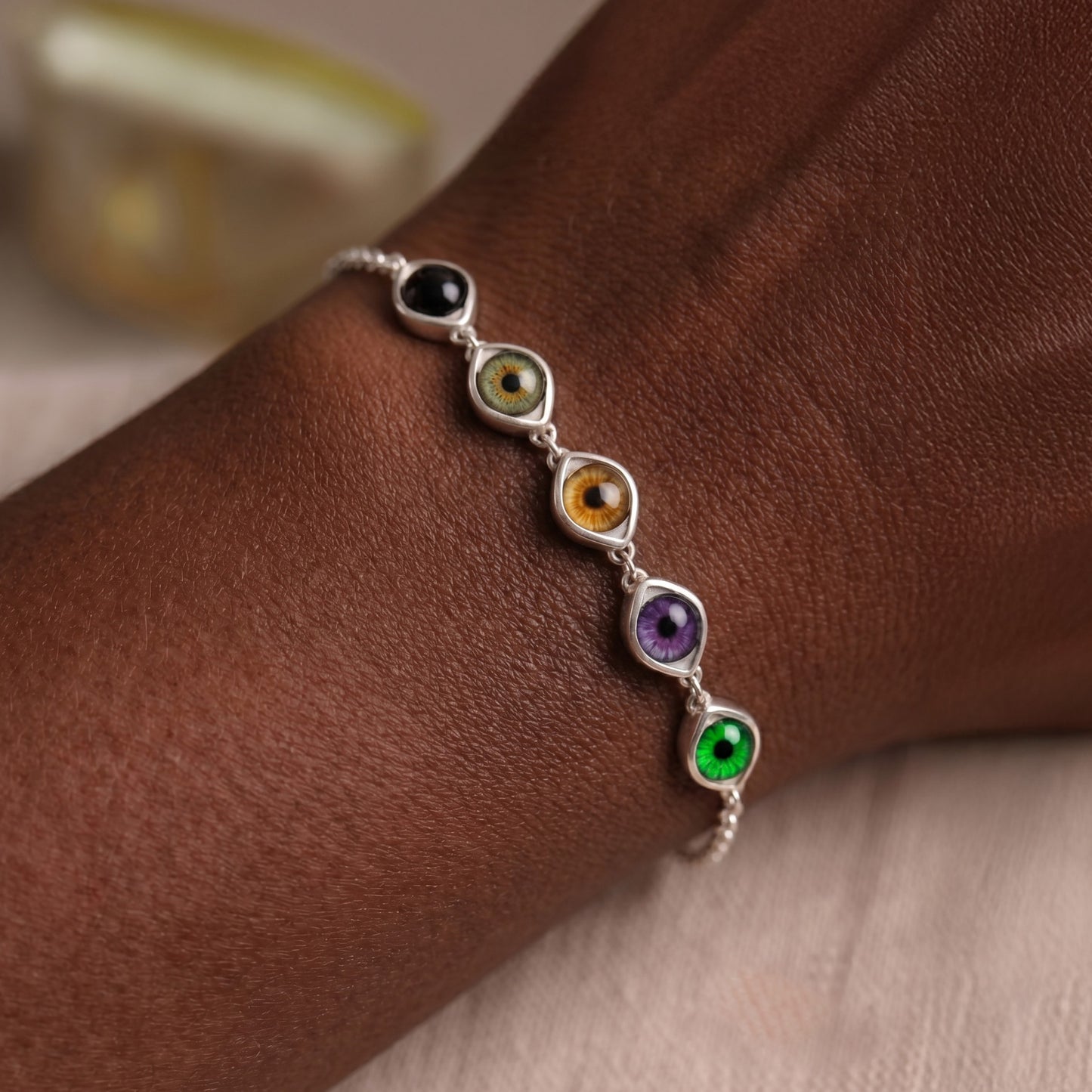 Pink Amethyst and Citrine 925 Silver Bracelet