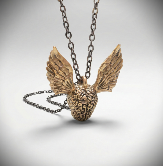 Freedom Brain and Wing Necklace
