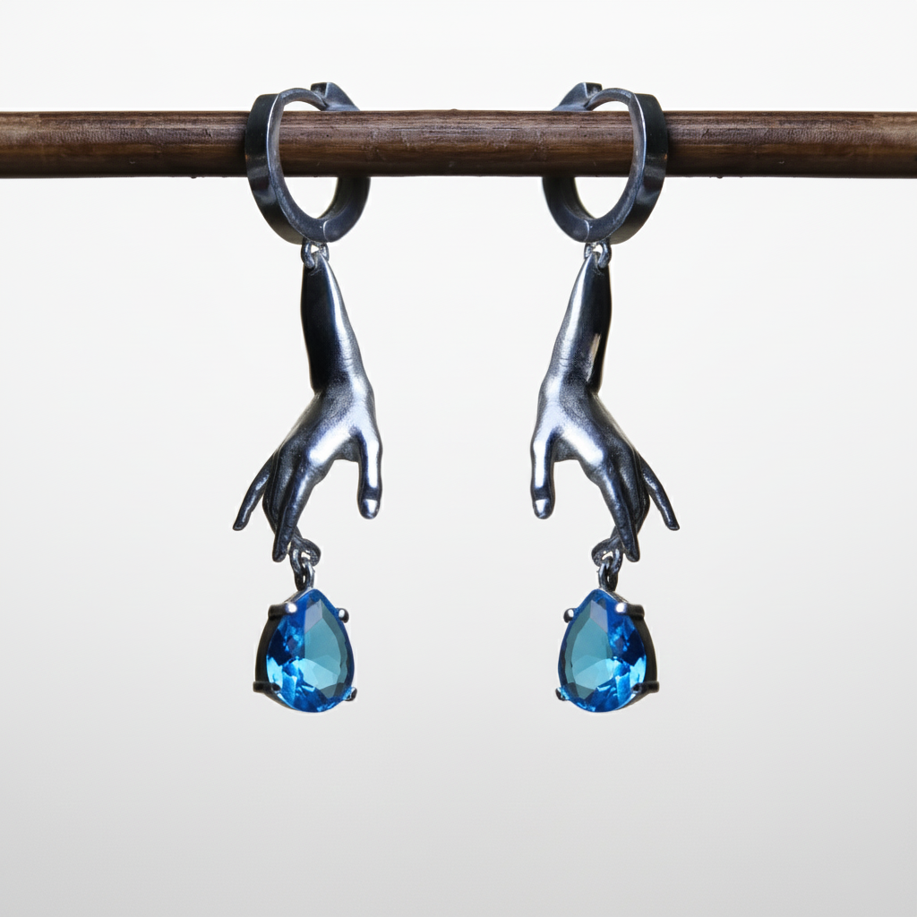 Eller Damla Blue Topaz Taşlı Küpe (Tüm Maden ve Taş Seçenekleri)