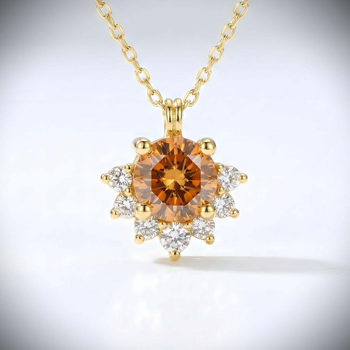 Moissanite Gold Plated 925 Silver Necklace